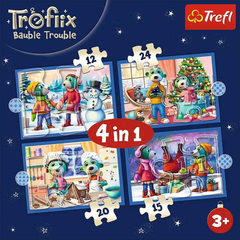 TREFL PUZZLE 4 v 1 – Sneží u Treflíkov – Trefl 34657