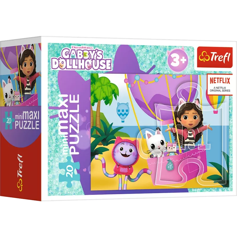 TREFL PUZZLE Puzzle - 20 miniMaxi - Farebný deň s Gabby - Trefl 56041
