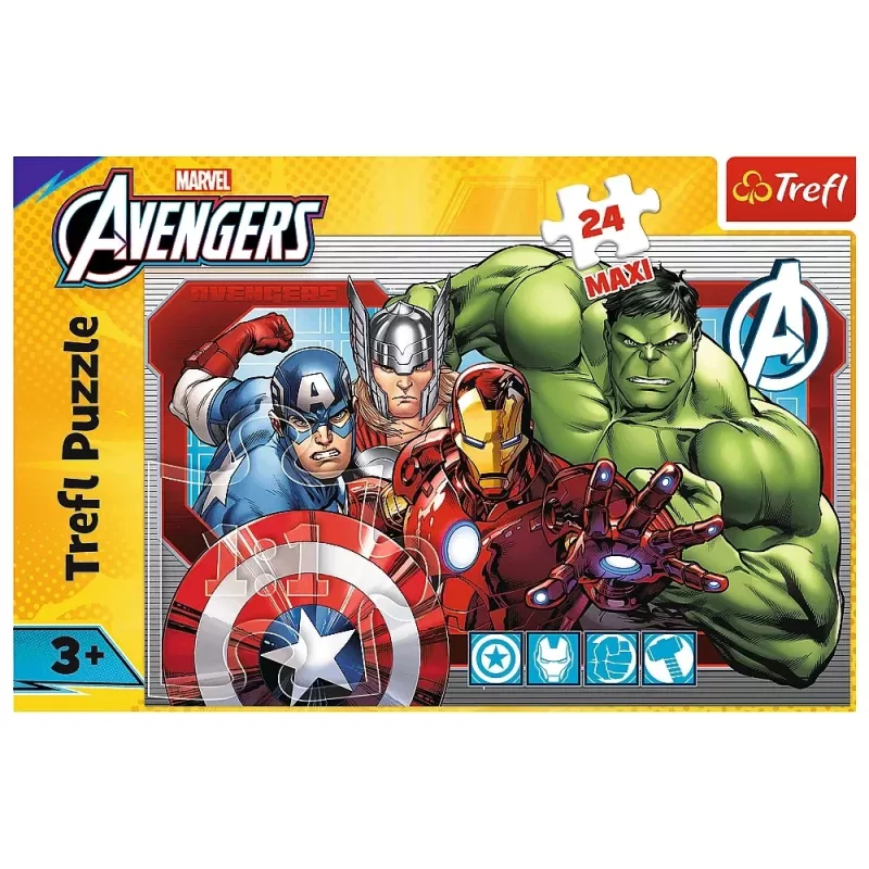 TREFL PUZZLE Puzzle 24 Maxi – Vždy spravodliví – Disney Marvel Avengers