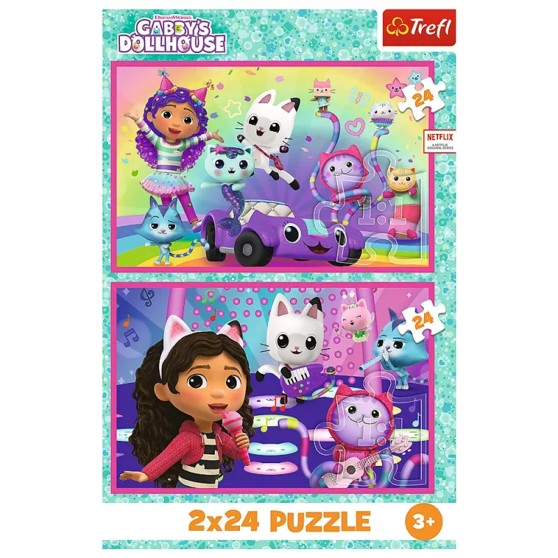 TREFL PUZZLE Puzzle - 2x24 - Zábava s Gabby - Universal Gabbys Dollhouse Trefl 34433
