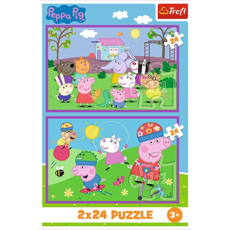 TREFL PUZZLE Puzzle - 2x24 - Peppa na ihrisku - Peppa Pig 34435