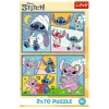 TREFL PUZZLE Puzzle 2x70 So Stitchom sa nenudíš Disney Lilo Stitch Trefl 34444
