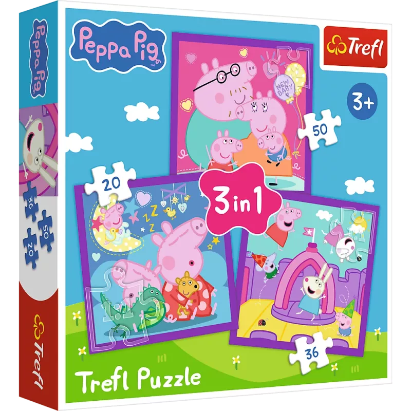 TREFL PUZZLE Puzzle - 3 v 1 - Peppa Pig's Habits Trefl 34893