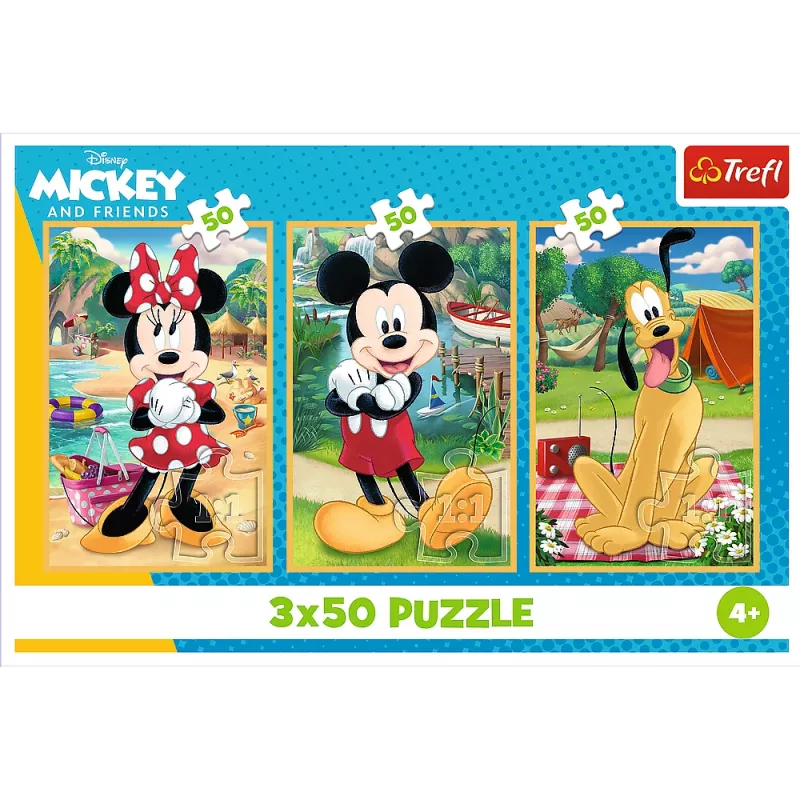 TREFL PUZZLE Puzzle - 3x50 - Myši na dovolenke Disney Trefl 34881