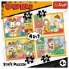 TREFL PUZZLE Puzzle 4 v 1 – Garfield miluje lasagne – Trefl 34673