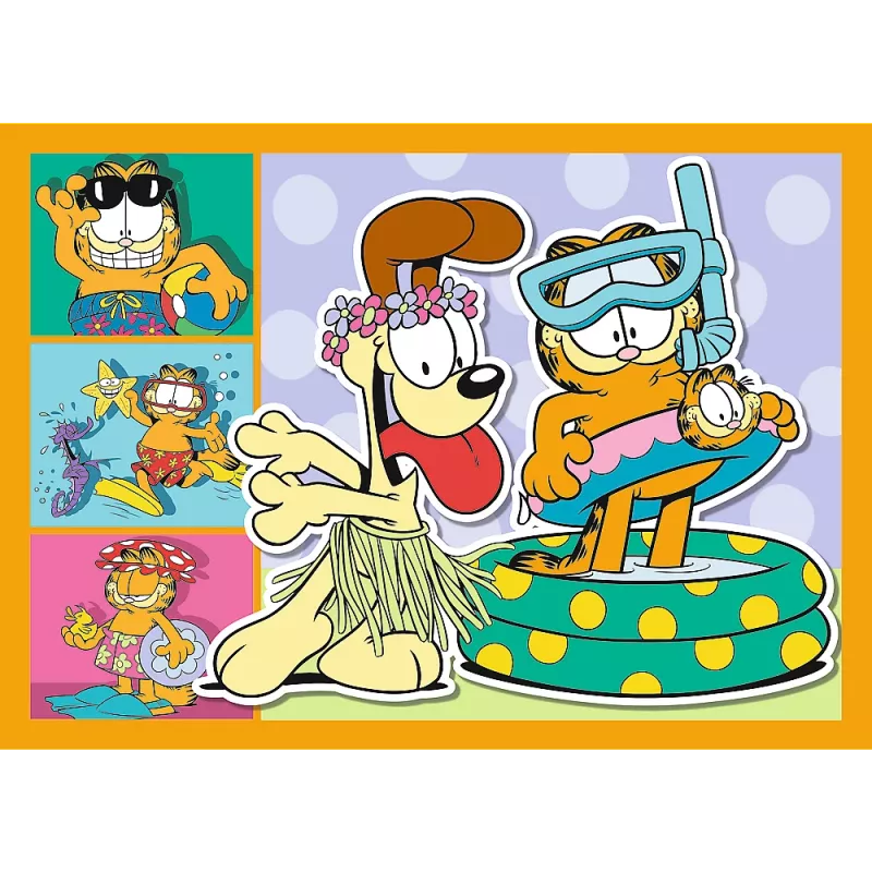 TREFL PUZZLE Puzzle 4 v 1 – Garfield miluje lasagne – Trefl 34673