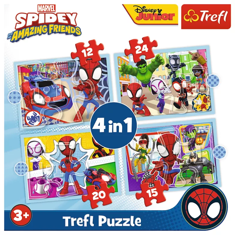 TREFL PUZZLE Puzzle - 4v1 (12, 15, 20, 24) - Ekipa Spidaya 34611