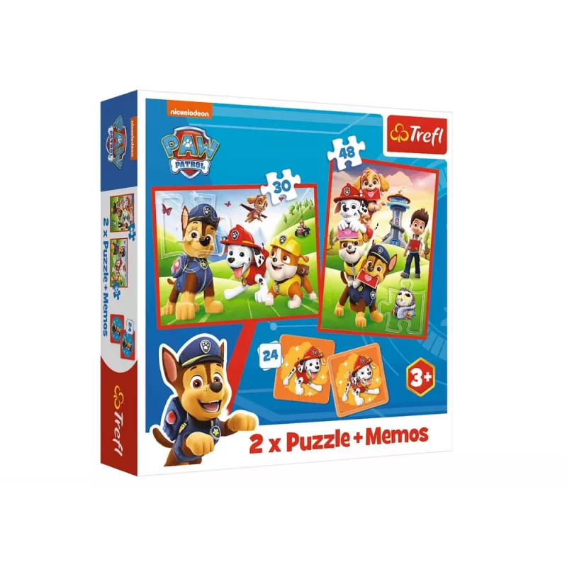 TREFL PUZZLE Puzzle + Memos 2v1 Paw Patrol Dog Team in Action