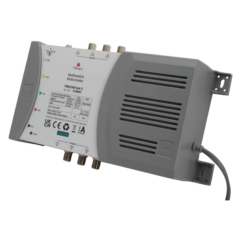 TRIAX TMS 5/6S multiswitch 4 SAT + 1 TER vstup, 6 výstupov