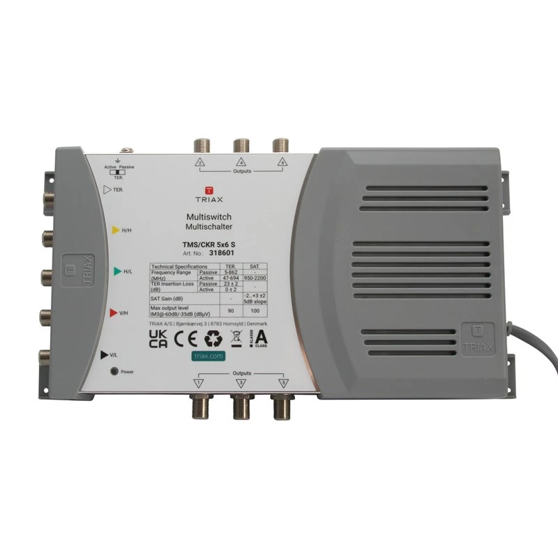 TRIAX TMS 5/6S multiswitch 4 SAT + 1 TER vstup, 6 výstupov