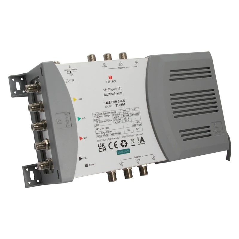 TRIAX TMS 5/6S multiswitch 4 SAT + 1 TER vstup, 6 výstupov