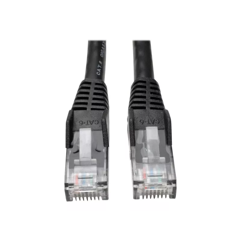 Tripp 15ft Cat6 gigabitový snagless molded patch kábel RJ45 M/M čierny