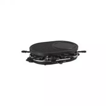 Tristar RA-2996 raclette gril pre 8 osôb, 1200 W, nepriľnavá obojstranná grilovacia plocha, 8 panvičiek, čierna/strieborná