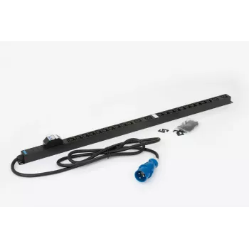 TRITON RAB-PD-X53-A1 vertikálna rack PDU, 24-výstupová 400V 32A 3-fázová jednotka rozvodu napájania, 20x C13 + 4x C19, CEE 32A konektor samec, 22kW, 0U, čierna
