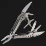 True Utility Minimulti 10-in-1 vreckový multitool s kliešťami, nožom, pílkou, skrutkovačmi, otváračom na fľaše, očkom na kľúčenku, strieborný