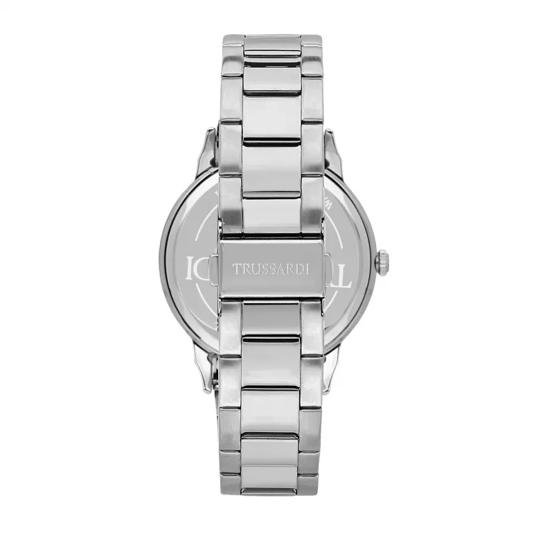 Trussardi pánske T-Logo quartzové hodinky R2453141009 43mm modrý ciferník strieborná nerezová oceľ