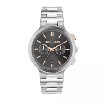 Trussardi pánske hodinky R2453164005 43mm, modrý ciferník, modrý kožený remienok, quartz