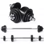 Tunturi set dlhej/ krátkej tyče 20 kg liatina so spinlock tyčami