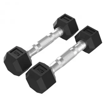 Tunturi Platinum Hex Rubber jednoručka, 1kg, pár
