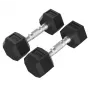 Tunturi Platinum Hex Rubber Dumbbell 4 kg pár - čierna/strieborná