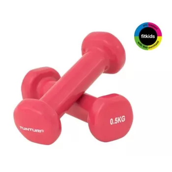 Tunturi vinylové krátke jednoručky 0,5 kg, ružová, 2 ks