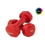 Tunturi vinylové jednoručky 3,0 kg x 2 červené – sada jednoručiek s pevnou váhou pre domáci tréning