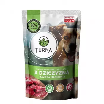 TURNA s divinou – mokré krmivo pre psov – 400g