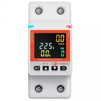 TUYA Smart energetický merač 2P+N 63A Wi-Fi | jednofázový DIN-lištový energetický monitor s ovládaním cez aplikáciu