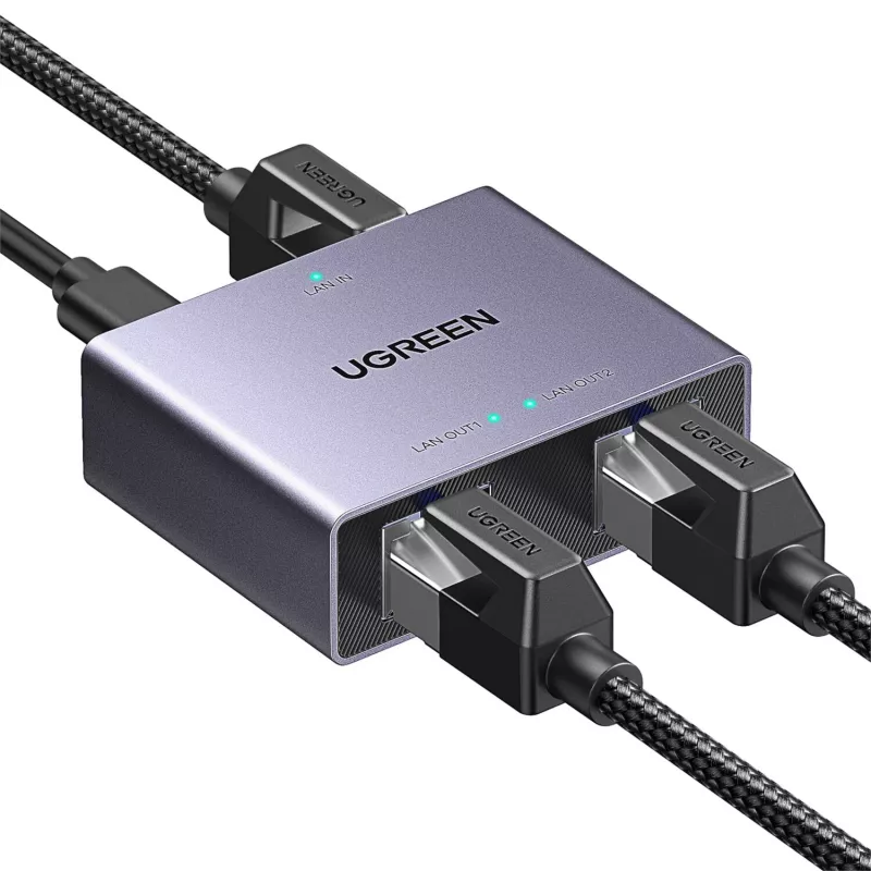 UGREEN NW301 1-to-2 Gigabit Ethernet rozbočovač, 1000 Mbps, RJ45
