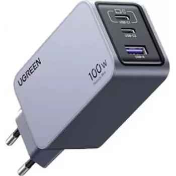 UGREEN 100W GaN Tech Nexode Pro rýchlonabíjačka, 1x USB-A a 2x USB-C, Space Grey (15203)