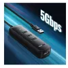 UGREEN 4-in-1 USB hub 4x USB-A 3.0 PD DC 12V 0,25m čierny (CM416 10915)