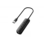 UGREEN 4-in-1 USB hub 4x USB-A 3.0 PD DC 12V 0,25m čierny (CM416 10915)