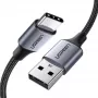 UGREEN 60128 USB-C na USB-A kábel 2m čierny - USB 2.0, 480 Mbps, 3A rýchle nabíjanie