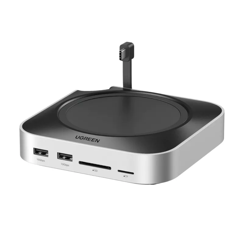 UGREEN CM841 dokovacia stanica USB-C 11 v 1 pre Mac Mini M4/M4 Pro, 3x USB-A 3.2, 2x USB-C 3.2, 2x USB-A 3.0, NVMe, SD/TF, sivá