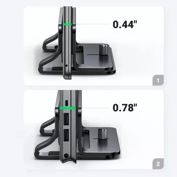 UGREEN hliníkový vertikálny stojan pre MacBook notebook tablet (20471 LP258) tmavosivý