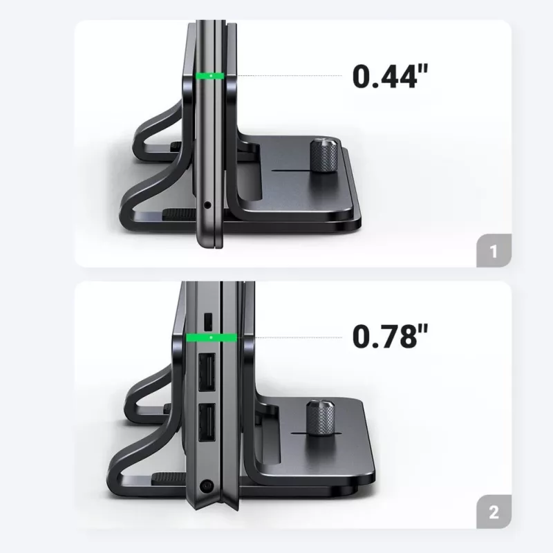 UGREEN hliníkový vertikálny stojan pre MacBook notebook tablet (20471 LP258) tmavosivý