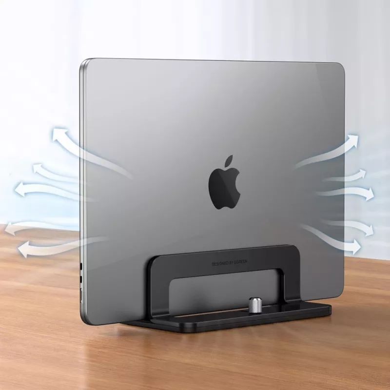 UGREEN hliníkový vertikálny stojan pre MacBook notebook tablet (20471 LP258) tmavosivý