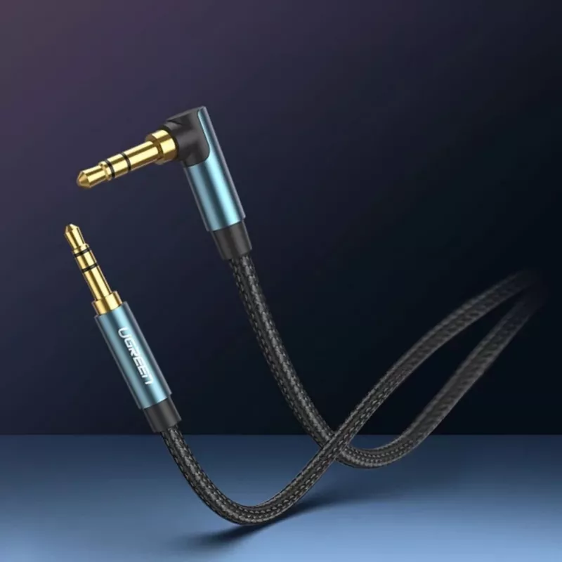 UGREEN uhlový AUX kábel 2 x mini jack 3,5 mm 1 m modrý (AV112)