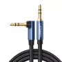 UGREEN uhlový AUX kábel 2 x mini jack 3,5 mm 1 m modrý (AV112)