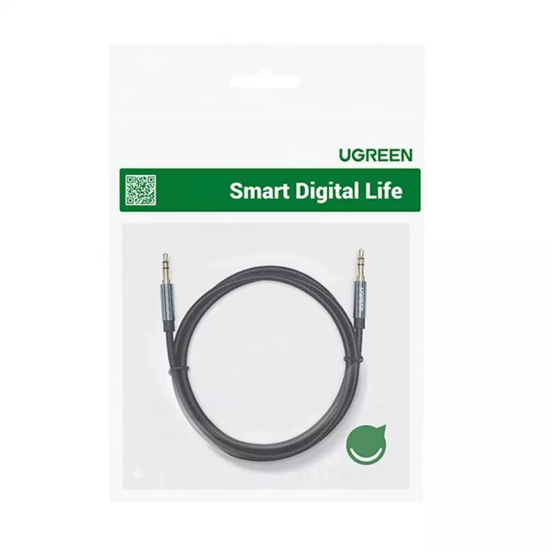 UGREEN AUX audiokábel 3,5 mm uhlový konektor 2 m modrý (AV112)