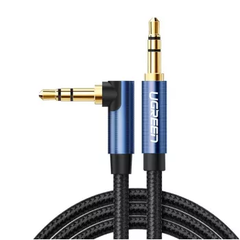 UGREEN AUX audiokábel 3,5 mm uhlový konektor 2 m modrý (AV112)