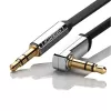 UGREEN AV119 pravouhlý 3,5 mm plochý Aux kábel 1,5 m - čierny/strieborný
