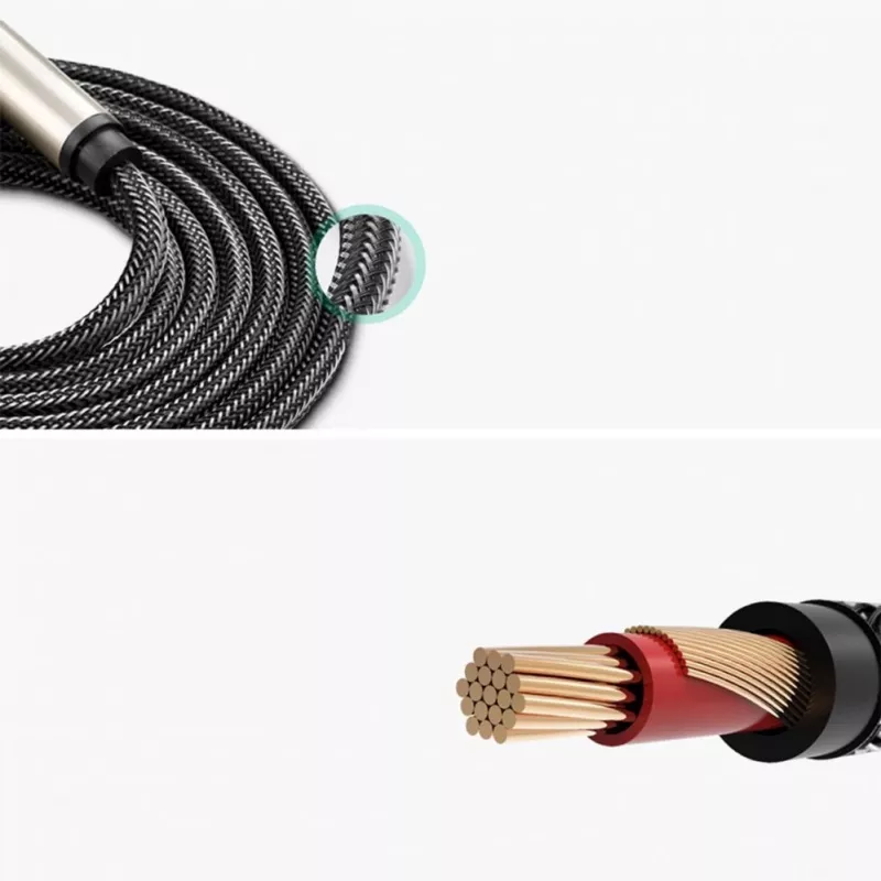UGREEN AV128 10639 Mono TS kábel 6,35mm jack na 6,35mm jack 3m - sivý
