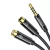 UGREEN AV141 3,5-mm rozbočovací kábel pre headset (1x konektor samec na 2x konektor samica) 20 cm - čierny
