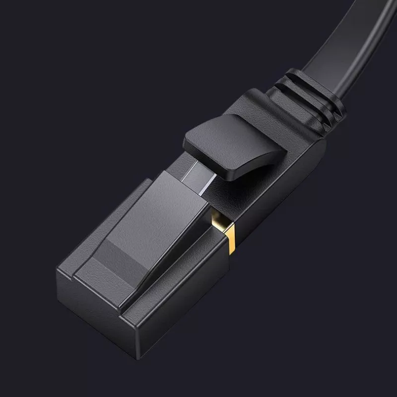 UGREEN Ethernet patch kábel Cat 7 STP 10m čierny plochý RJ45 LAN 10 Gbps