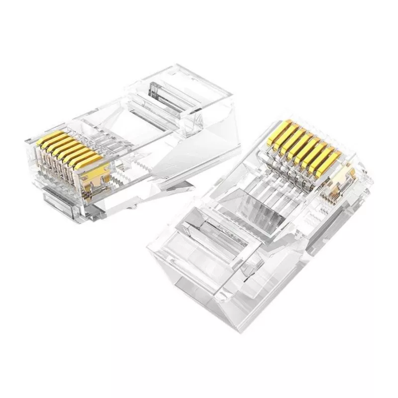 UGREEN Cat6 RJ45 modulárny konektor - priehľadný so zlatými kontaktmi (10 ks)