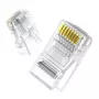 UGREEN Cat6 RJ45 modulárny konektor - priehľadný so zlatými kontaktmi (10 ks)