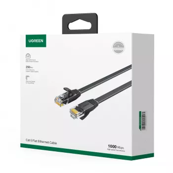 UGREEN Cat6 UTP Ethernet patch kábel RJ45, 15 m, čierny