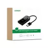 UGREEN CM129 USB-A na 3,5mm externý stereo zvukový adaptér - čierny