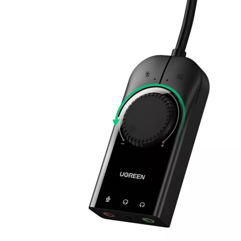 UGREEN CM129 USB-A na 3,5mm externý stereo zvukový adaptér - čierny